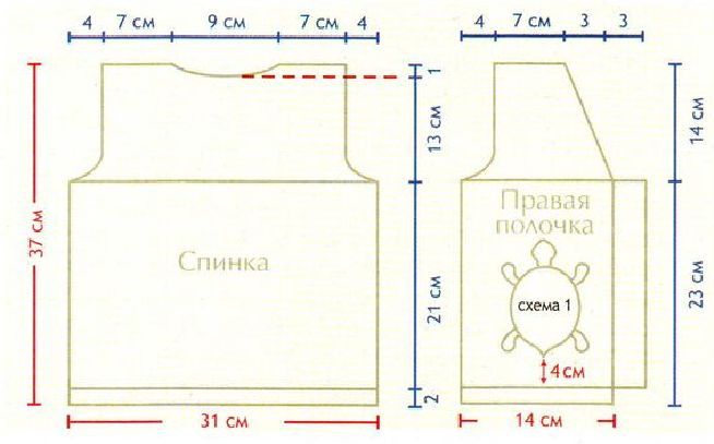 Вязание спицами. Выкройка жилета для девочки 3 лет Вязание спицами. Выкройка жилета для девочки 3 лет