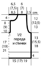 Вязание спицами. Выкройка детской безрукавки-поло. Размеры: 62/63 (74/80) 86/92