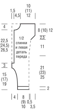 Вязание спицами. Выкройка детского комбинезона. Размеры: 50-56 (62-68) 74-80