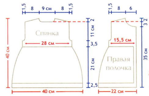 Вязание спицами. Выкройка детского пальто с карманами-цветами на 3-6 месяцев Вязание спицами. Выкройка детского пальто с карманами-цветами на 3-6 месяцев