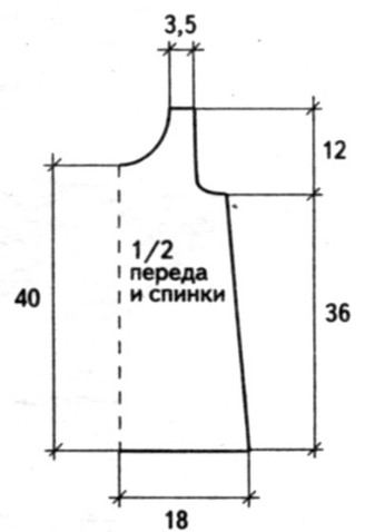 Вязание спицами. Выкройка детского сарафанана, на 10-18 месяцев 