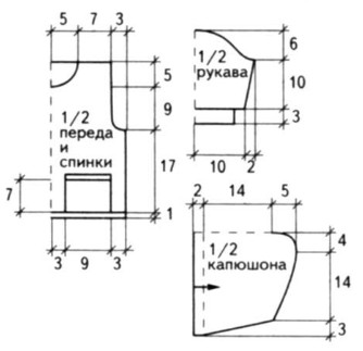 Вязание спицами. Выкройка детского жакетика с капюшоном на 6-18 месяцев Вязание спицами. Выкройка детского жакетика с капюшоном на 6-18 месяцев
