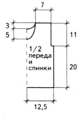 Вязание спицами. Выкройка детского жилета на 1 год