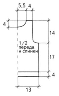 Вязание спицами. Выкройка жилета на 1-1,5 года