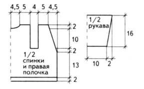 Вязание спицами. Выкройка жакета для девочки 3-6 месяцев