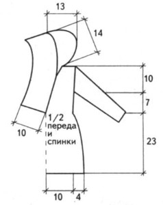 Вязание спицами. Выкройка детского конверта на 0-6 месяцев