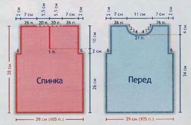 Вязание спицами. Выкройка сарафана, свитера и колготок для девочки 2 лет