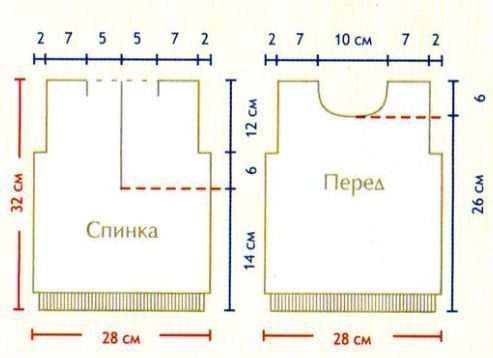 Вязание спицами. Выкройка комплекта на 6-9 месяцев: джемпер с застежкой-молнией на спине и штанишки Вязание спицами. Выкройка комплекта на 6-9 месяцев: джемпер с застежкой-молнией на спине и штанишки