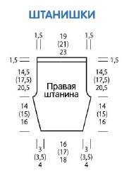 Вязание спицами. Выкройка детского жакетика и штанишек. Размеры: 62 (63) 74