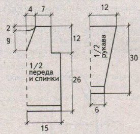 Выкройка детского пуловера для мальчика 4-5 лет