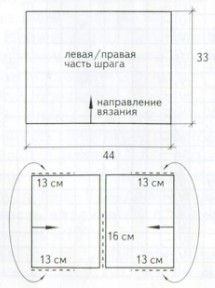 Вязание спицами. Выкройка детского шрага для девочки 5 лет