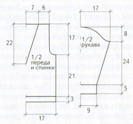 Вязание спицами. Выкройка детского пуловера с глубоким V-вырезом для мальчика 6-8 лет