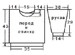 Вязание спицами. Выкройка джемпера для девочки 5-6 лет