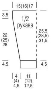 Вязание спицами. Выкройка детского пуловера. Размер: на 4 (6) 8 лет