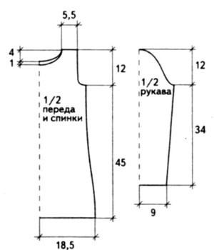 Вязание спицами. Выкройка платье для девочки 9-10 лет