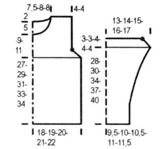 Вязание спицами. Выкройка пуловера для мальчика. Размеры на 2-3, 4-5, 6-7, 8-9, 10-11 лет Вязание спицами. Выкройка пуловера для мальчика. Размеры на 2-3, 4-5, 6-7, 8-9, 10-11 лет