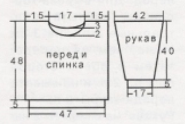 Вязание спицами. Выкройка свитера для мальчика 7-9 лет