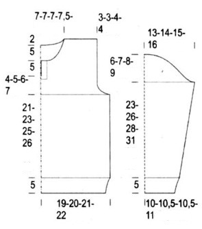 Вязание спицами, выкройка пуловера-поло для мальчика 3, 5, 7, 9 лет