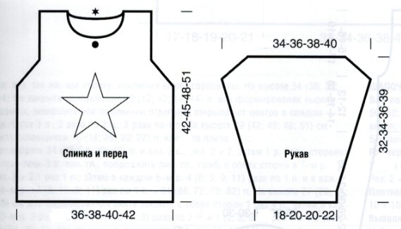 Вязание спицами. Выкройка джемпера на мальчика 6, 8, 10, 12 лет