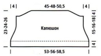 Вязание спицами. Выкройка джемпера с капюшоном на мальчика 3-4; 6-7; 9-10 лет
