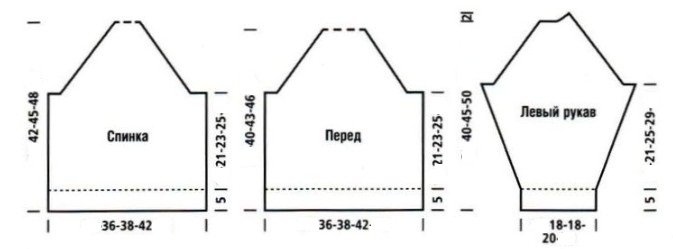 Вязание спицами. Выкройка свитера-реглан на мальчика 4-5; 6-7; 8-9 лет