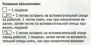 Вязание спицами. Схема рельефного узора со снятыми петлями для детских носков