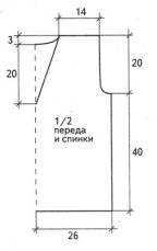 Вязание спицами. Выкройка безрукавки для мальчика 13-14