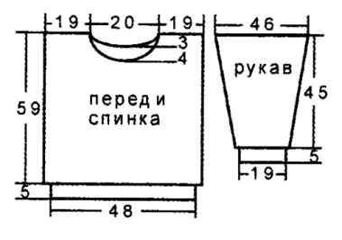 Вязание спицами. Выкройка джемпер для мальчика подростка 13-14 лет