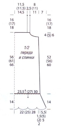 Вязание крючком. Выкройка женского летнего платья-туники на лямках. Размеры: 34/36 (38/40) 42/44