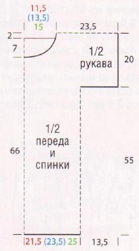 Вязание крючком. Выкройка женской прямой летней туники-платья. Размеры: 36/38 (40/42) 44/46