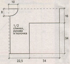 Вязание крючком. Выкройка летнего жжакета с цельновязанными рукавами. Размеры: 40