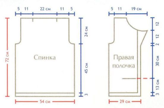 Вязание спицами. Выкройка жакета-пиджака с английским воротником и с карманами. Размер 46-48 Вязание спицами. Выкройка жакета-пиджака с английским воротником и с карманами. Размер 46-48