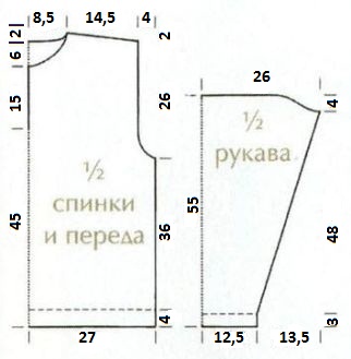 Вязание спицами. Выкройка мужского пуловер-поло, с отложным воротником. Размер 50
