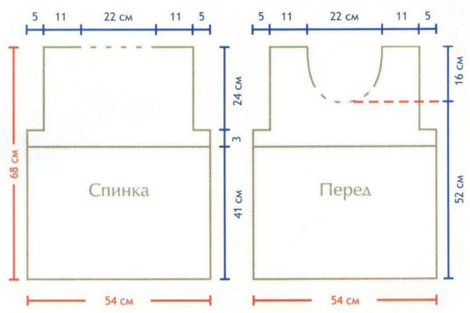 Вязание спицами. Выкройка мужского пуловер с круглым вырезом. Размер 48-50 Вязание спицами. Выкройка мужского пуловер с круглым вырезом. Размер 48-50