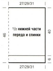 Вязание спицами. Выкройка мужского джемпера поперечного вязания. Размер 44-46 (48-50; 52-54)