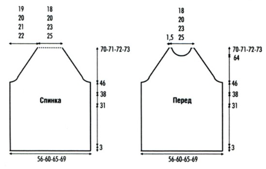 Вязание спицами. Выкройка мужского джемпера-реглан. Размер 56 (60; 64; 68) Вязание спицами. Выкройка мужского джемпера-реглан. Размер 56 (60; 64; 68)