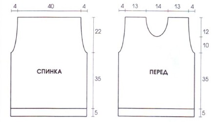 Вязание спицами. Выкройка мужского джемпера. Размер 48