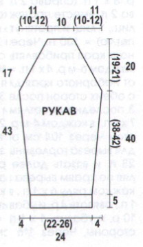 Вязание спицами. Выкройка мужского пуловера. Размер 48 (46-50)