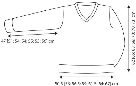 Вязание спицами. Выкройка мужского пуловера с V-вырезом. Размер XS(S:M:L:XL:XXL:2XXL) Вязание спицами. Выкройка мужского пуловера с V-вырезом. Размер XS(S:M:L:XL:XXL:2XXL)