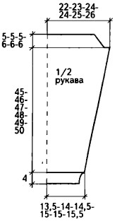 Вязание спицами. Выкройка мужского пуловера с V-вырезом. Размер XS(S)M(L)XL(XXL)