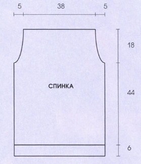 Вязание спицами. Выкройка мужской безрукавки с V-вырезом. Размеры: 48