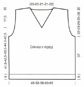 Вязание спицами. Выкройка мужской безрукавки, размер XS, S, М, L, XL