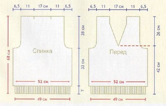 Вязание спицами. Выкройка мужской безрукавки с V-вырезом. Размер 46-48 Вязание спицами. Выкройка мужской безрукавки с V-вырезом. Размер 46-48