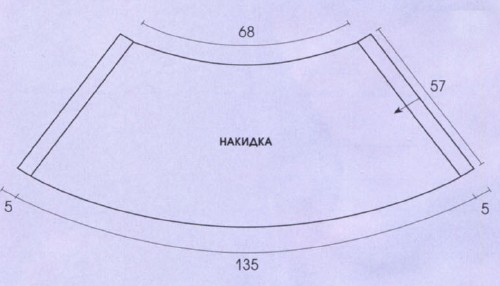 Вязание спицами. Выкройка накидки на завязке