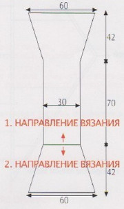 Вязание спицами. Выкройка женского палантина-шарфа. Размер: 60 х 154 см Вязание спицами. Выкройка женского палантина-шарфа. Размер: 60 х 154 см