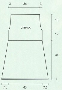 Вязание спицами. Выкройка расклешенного от талии пальто