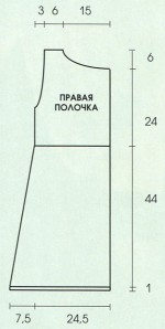 Вязание спицами. Выкройка расклешенного от талии пальто
