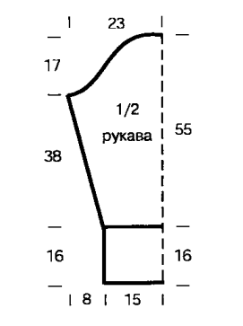 Вязание спицами. Выкройка длинного пальто с капюшоном. Размер 38/40 (42/44)