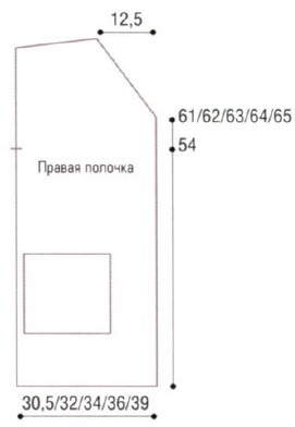 Вязание спицами. Выкройка пальто-баллон, вязание спицами. Размеры: 34/36, 38/40, 42/44, 46/48, 50/52