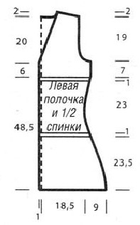 Вязание спицами. Выкройка женского удлиненного жакета. Размеры: 34/36